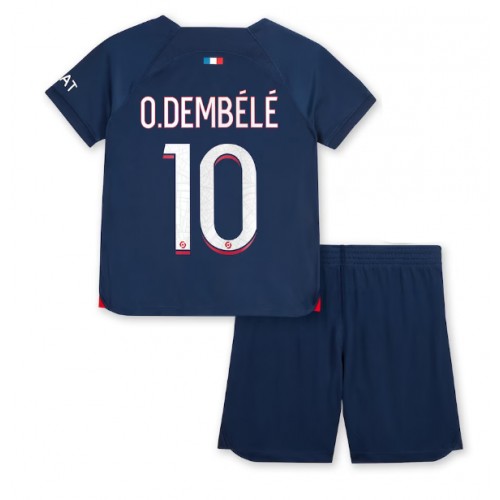 Dětský fotbalový dres Paris Saint-Germain Ousmane Dembele #10 2023-24 Domácí Krátký Rukáv (+ trenýrky)